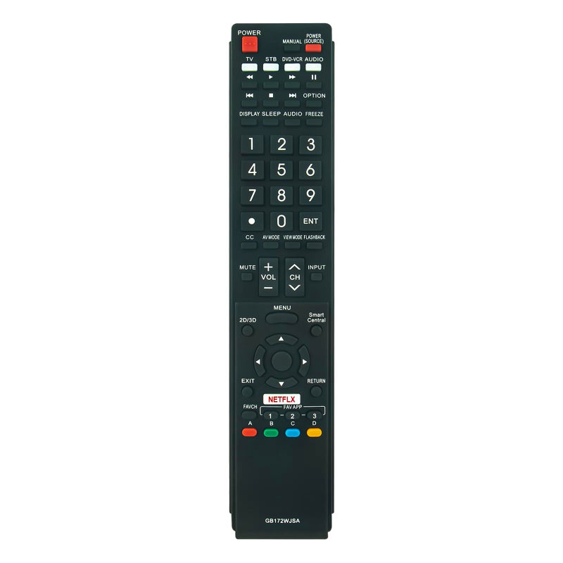 Vinabty GB172WJSA Replaced Remote fit for Sharp Aquos TV GB118WJSA LC-60TQ15U LC-70SQ17U LC-70SQ15U LC-70SQ10U LC-60SQ17U LC-60SQ15U LC-60SQ10U LC-70EQ10U LC-60EQ10U LC-70LE650U LC-70C6500U LC-60LE650U - Image 1